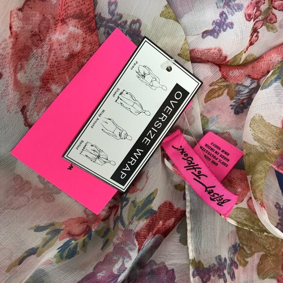 BETSEY JOHNSON Floral Airy Chiffon Oversize Wrap Shawl NWT - Picture 7 of 7